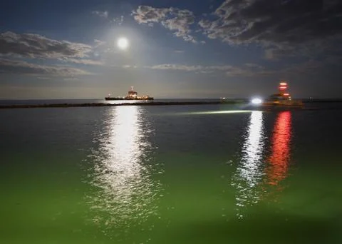 Fraser River Night Shift Fotos de archivo