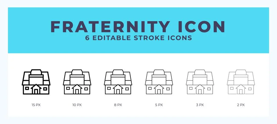 Fraternity stroke icon for web. Mobile apps and ui. Stock Illustration