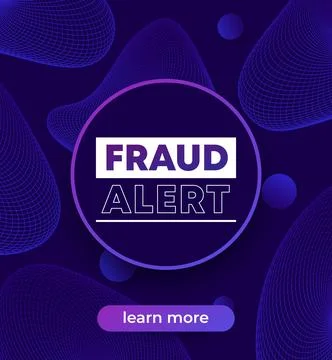 Fraud alert banner design, vector Stock Illustration