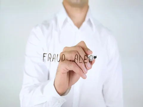 Fraud Alert, Businessman Writing on Glass Stock Footage
