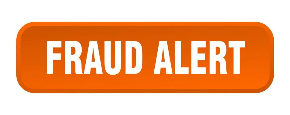 Fraud alert button. fraud alert square 3d push button Illustrazione stock