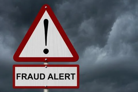 Fraud alert caution sign Stock Illustration
