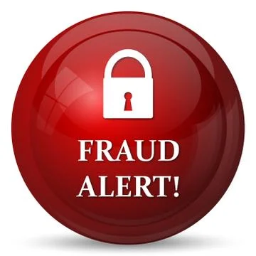 Fraud alert icon. Internet button on white background.. Stock Illustration