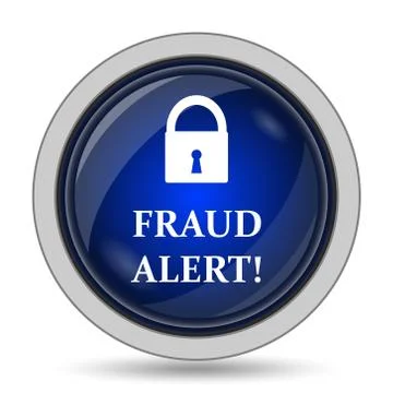 Fraud alert icon. Internet button on white background.. Stock Illustration