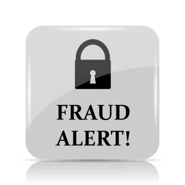 Fraud alert icon. Internet button on white background.. Stock Illustration