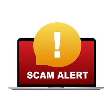 Fraud alert icon on red background. vector illustration Stock Illustration