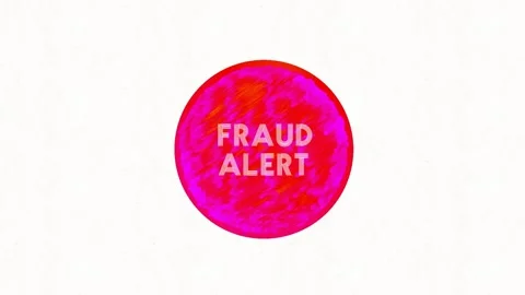 Fraud Alert Text Animation Inside Pink Textured Circle On White Background Stock Footage 347091054