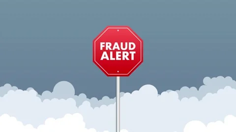Fraud alert warning sign cybersecurity motion graphics Stock Footage 337968235