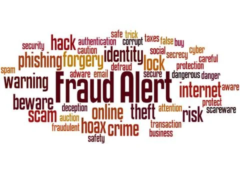 Fraud alert, word cloud concept Stock Illustration