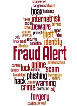Fraud alert, word cloud concept Illustrazione stock
