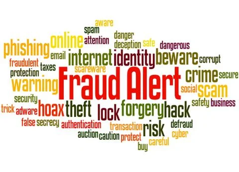 Fraud alert, word cloud concept イラスト素材