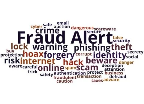Fraud alert, word cloud concept Stock Illustration