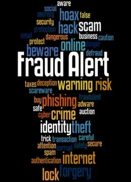 Fraud alert, word cloud concept Stock Illustration