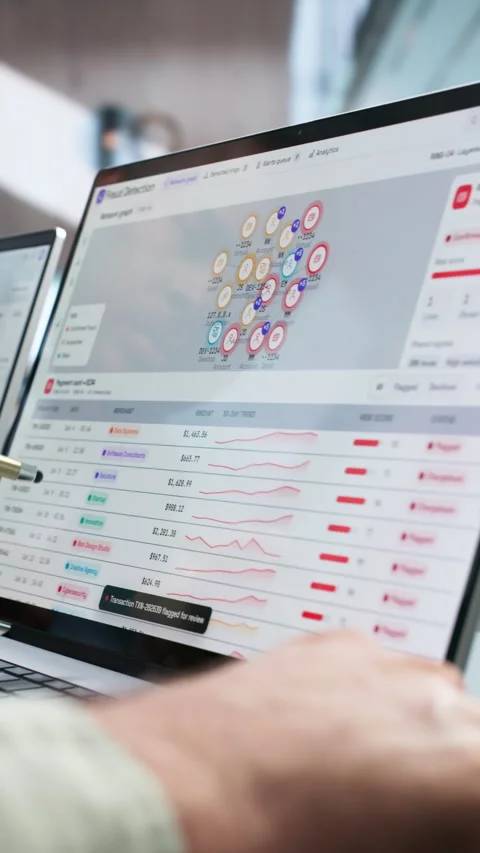 Fraud Analyst Monitors Suspicious Transactions Stock Footage 345852068