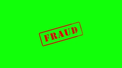 Fraud being Stamped on Green Screen with Alpha Channel Map Stock Footage 78115589