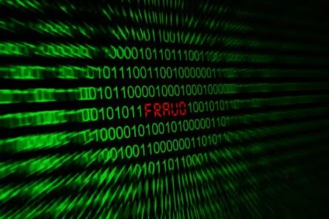 Fraud on binary code Stock Illustration