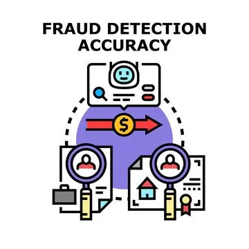 Fraud detection accuracy achieving financial transaction security Illustrazione stock