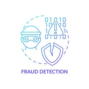 Fraud detection blue gradient concept icon Stock Illustration