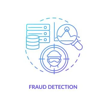 Fraud detection blue gradient concept icon 스톡 일러스트