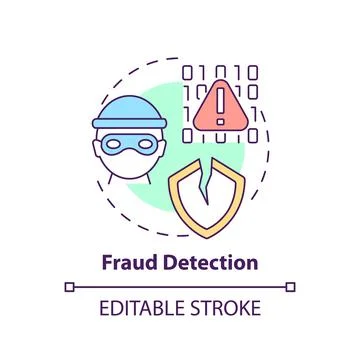 Fraud detection concept icon Stock Illustration