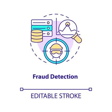 Fraud detection concept icon Stock Illustration