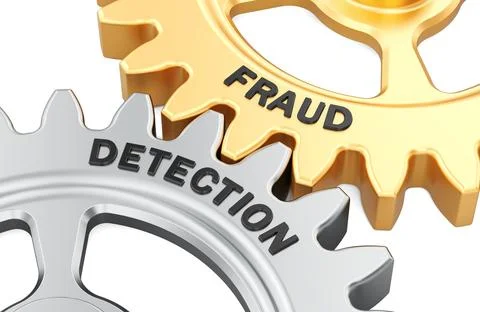 Fraud Detection concept with interlocking gears, 3d rendering Stock Illustration