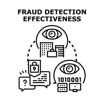 Fraud detection effectiveness analyzing data security business Stockillustratie
