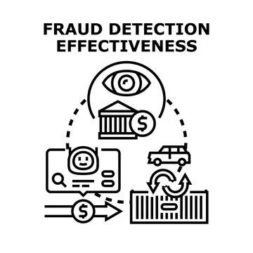 Fraud detection effectiveness identifying cyber security risks Stock Illustration