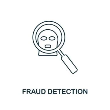 Fraud Detection icon outline style. Thin line design from fintech icons Illustrazione stock