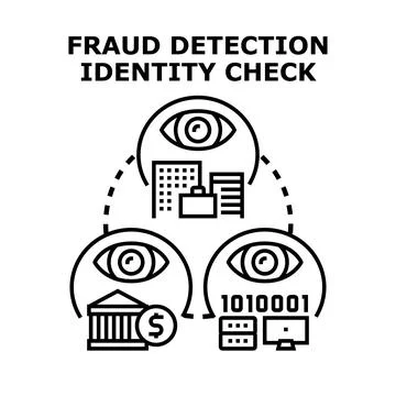 Fraud detection identity check data security system Stock Illustration