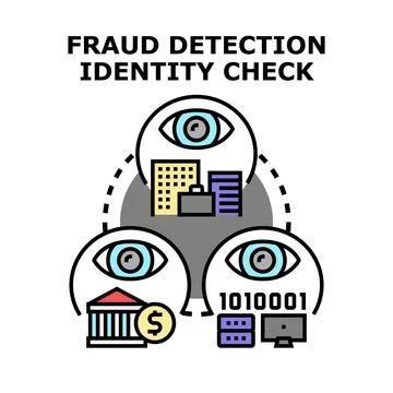 Fraud detection identity check data security system Stock Illustration
