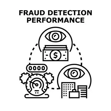 Fraud detection performance concept with financial security Stock Illustration