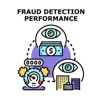 Fraud detection performance concept with financial security Stock Illustration