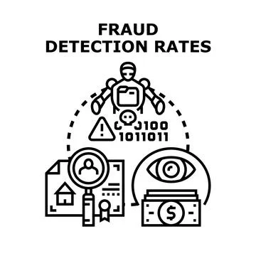Fraud detection rates financial security protection concept Stock Illustration