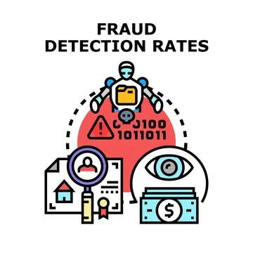 Fraud detection rates financial security protection concept Stock Illustration