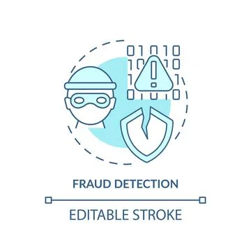 Fraud detection turquoise concept icon Stock Illustration