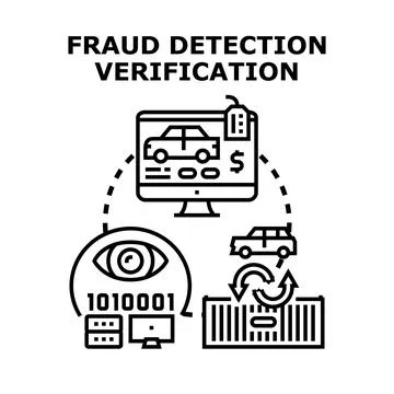 Fraud detection verification process for online transactions Illustrazione stock