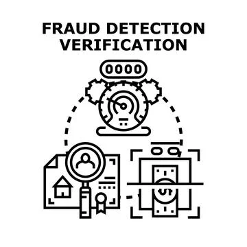 Fraud detection verification process preventing financial crime Stockillustratie