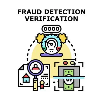Fraud detection verification process preventing financial crime 스톡 일러스트