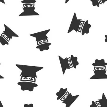 Fraud hacker icon in flat style. Spy vector illustration on isolated backgrou Stock Illustration