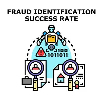 Fraud identification success rate with ai and data analytics Stock Illustration
