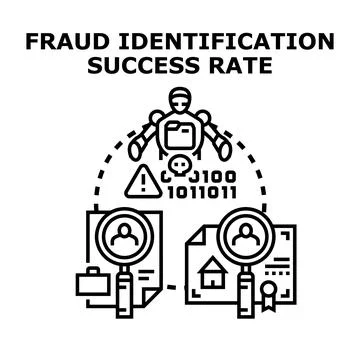 Fraud identification success rate with ai and data analytics Stock Illustration