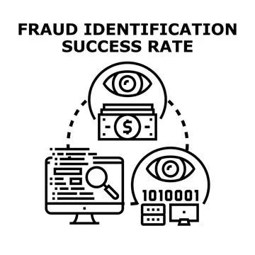 Fraud identification success rate digital verification process Stock Illustration