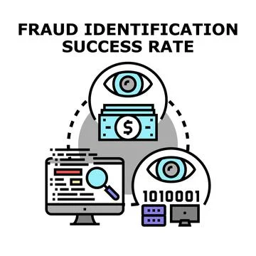 Fraud identification success rate digital verification process Stock Illustration
