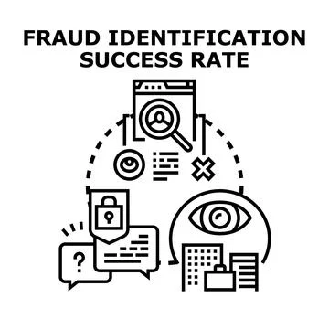 Fraud identification success rate increasing security protection Stock Illustration