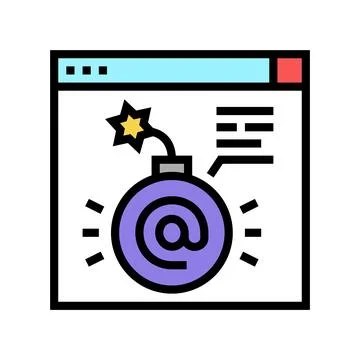 Fraud internet problem color icon vector illustration Stock Illustration