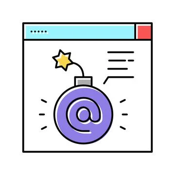 Fraud internet problem color icon vector illustration Illustrazione stock