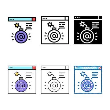 Fraud internet problem color styles icon vector 스톡 일러스트