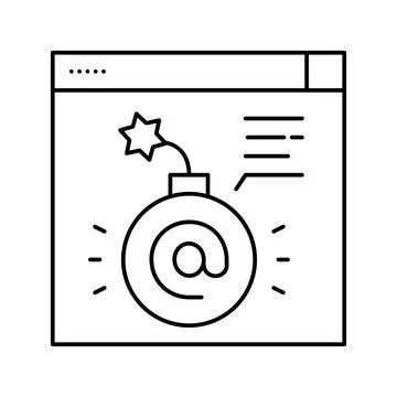 Fraud internet problem line icon vector illustration Illustrazione stock