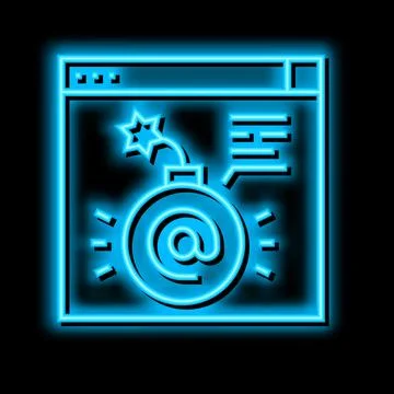 Fraud internet problem neon glow icon illustration Illustrazione stock